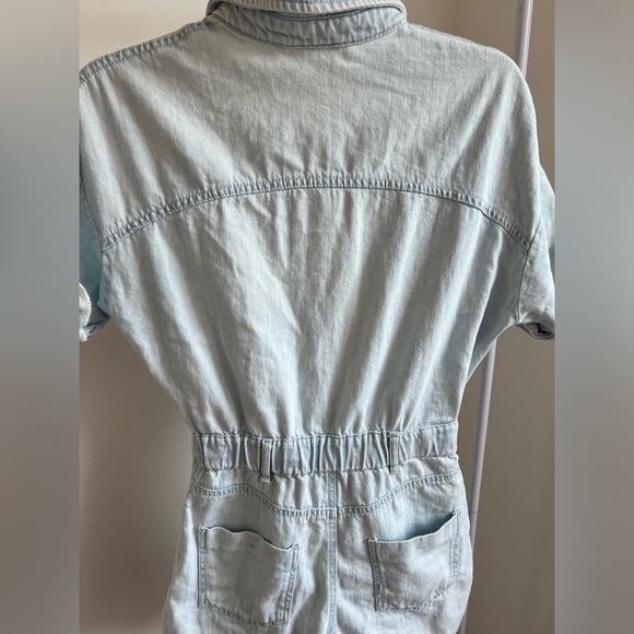 blue denim short jumpsuit - Picture 3 of 5